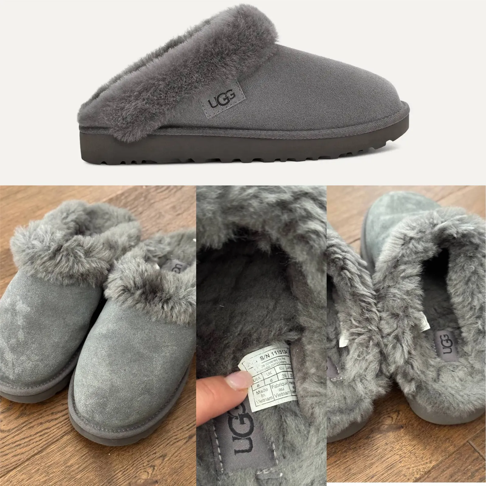 Тапочки UGG замшевые с мехом размер 39 1