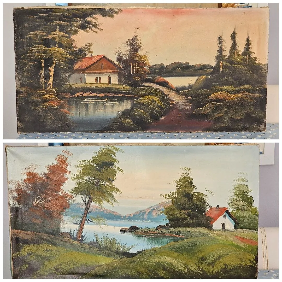 Картины маслом антикварные, 100×50 см 1