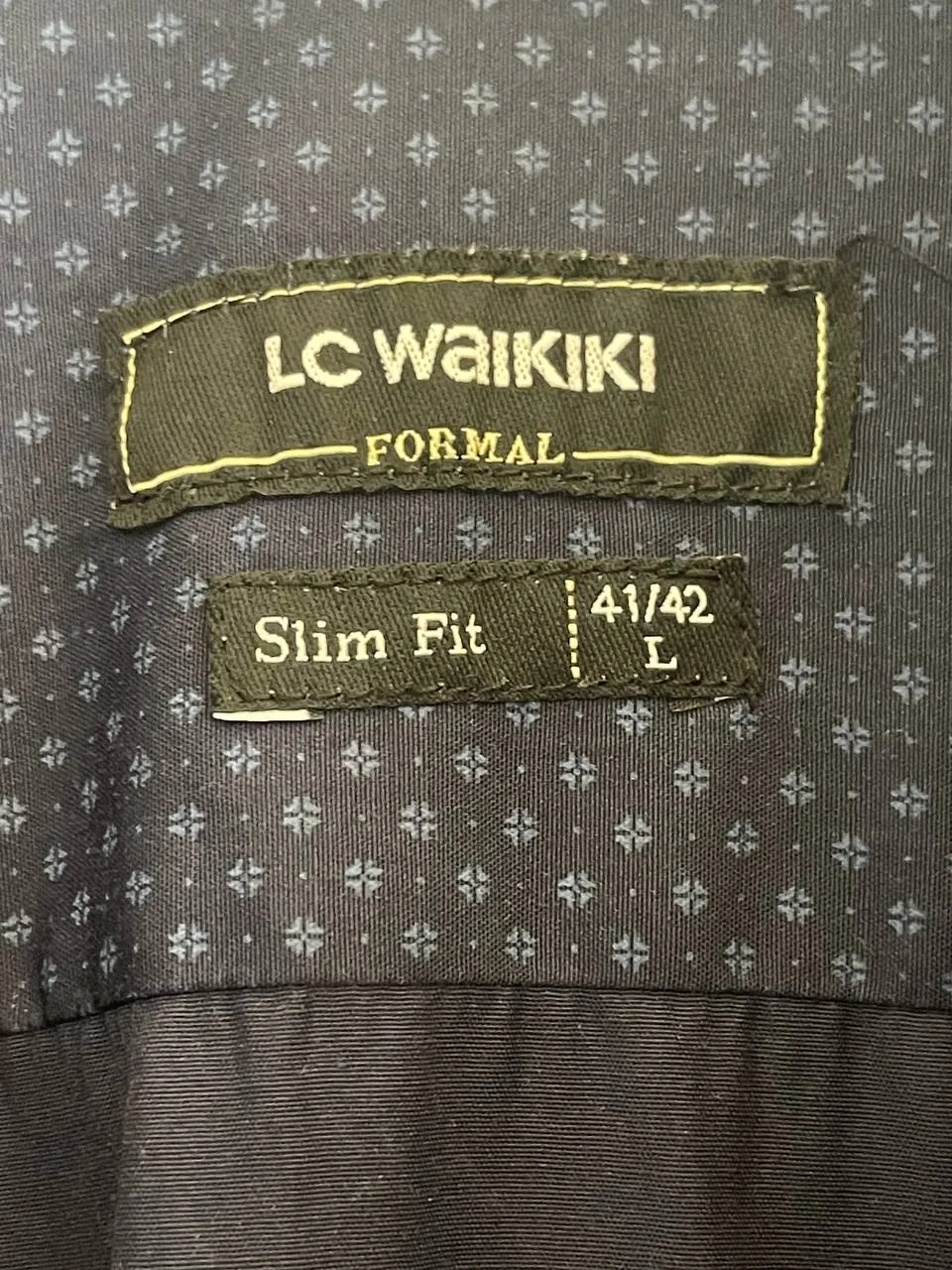 Мужская рубашка LCW slim fit тёмно-синяя 4